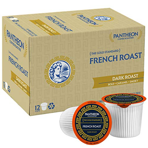 Pantheon French Roast Coffee - Dark Roast K Cups - 12 Count Carton - Pantheon Coffee Roasters