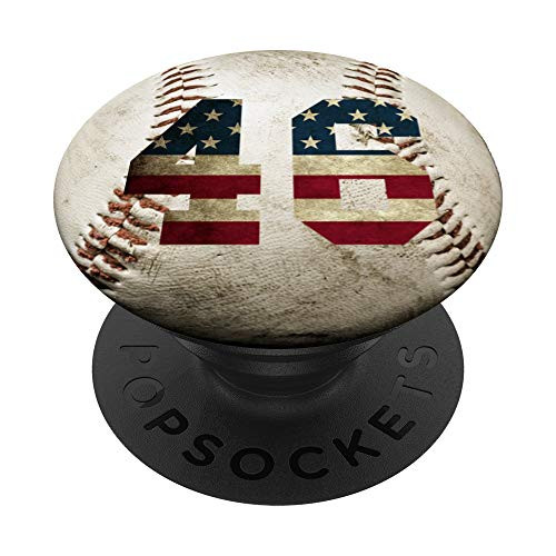 Baseball number 46 with American USA flag phone stand PopSockets Grip and Stand for Phones and Tablets Baseball number 46 with American USA flag phone stand PopSockets Grip and Stand for Phones and Tablets