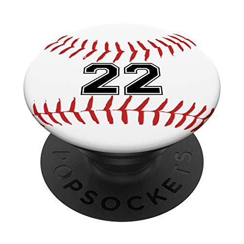 Baseball Player Jersey Number 22 PopSockets Grip and Stand for Phones and Tablets