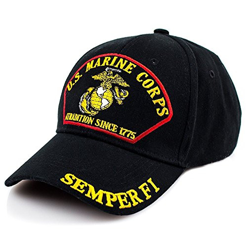 Exclusive Caps USMC US Marine Hat Baseball Cap A Tradition Since 1775 Semper Fi Hat Black