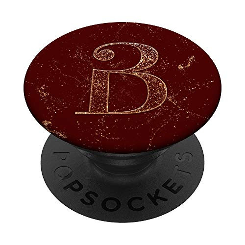 Elegant B Red Initial Monogram Capital Letter Art PopSockets Grip and Stand for Phones and Tablets