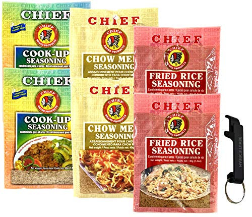 Chief Fried Rice Chow Mein   Cook Up Seasoning Pack of 6 with Keychain Bottle Opener in Sealed O Datz Good Packaging Variety Fried Rice Chow Mein Cook Up