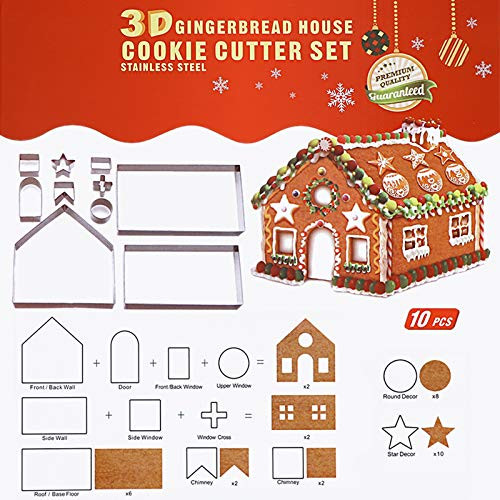 18PCS Stainless Steel Christmas House Cookie Cutter Kit 3D Chocolate House Cookie Cutter Set Gingerbread House Haunted House Cutters 18PCS Stainless Steel Christmas House Cookie Cutter Kit 3D Chocolate House Cookie Cutter Set Gingerbread House Haunted House Cutters