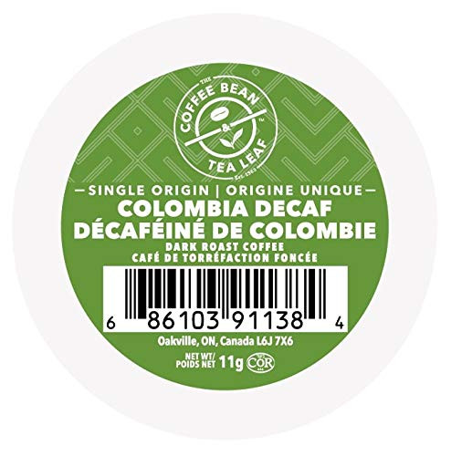 Coffee Bean and Tea Leaf Decaf Coffee Pods Colombian Coffee Dark Roast Coffee Single Serve Coffee for Keurig K Cups Brewers Hot or Iced Coffee Decaffeinated Coffee in Recyclable Pods 24 Count