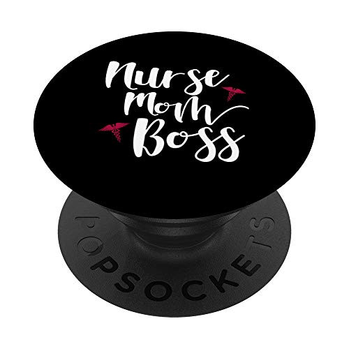 Cool Nurse Mom Boss Caduceus RN Vet Tech Nursing Gift PopSockets Grip and Stand for Phones and Tablets
