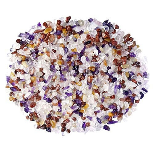 CrystalTears Natural Mixed Tumbled Chips Stone Crushed Crystal Polished Irregular Shape Reiki Healing Quartz Crystal Gemstones for Home Decoration 0_45lb