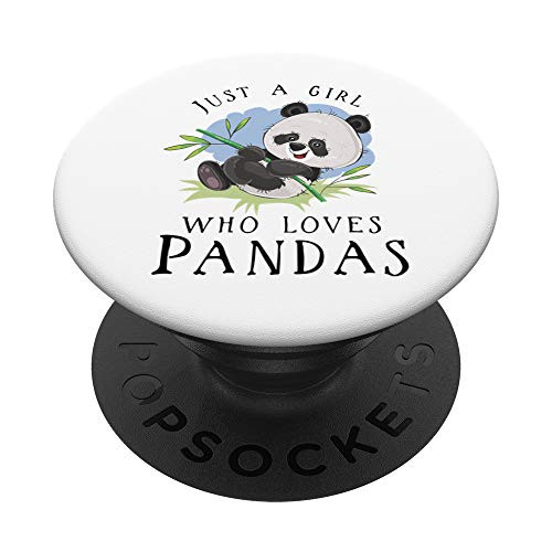 Funny Panda Lover Gift Just A Girl Who Loves Pandas PopSockets PopGrip Swappable Grip for Phones   Tablets