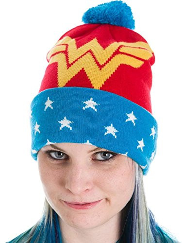DC Comics Wonder Woman Pom Beanie RedBlue One Size