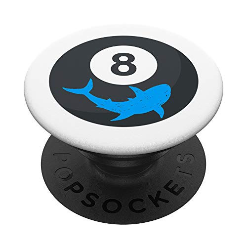 Shark 8 Ball Pool Billiard Design PopSockets PopGrip Swappable Grip for Phones   Tablets