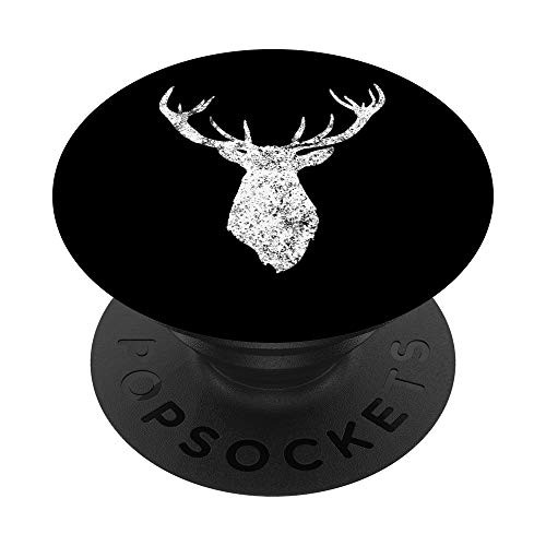 Distressed White Stag Deer Head with Antlers PopSockets PopGrip Swappable Grip for Phones Tablets Distressed White Stag Deer Head with Antlers PopSockets PopGrip Swappable Grip for Phones Tablets
