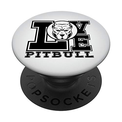 Dog Lovers - Love Pitbull With Head Dog PopSockets Grip and Stand for Phones and Tablets