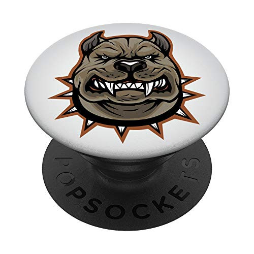 Dog Lovers - Stylized Head Of The Angry Pit Bull PopSockets Grip and Stand for Phones and Tablets