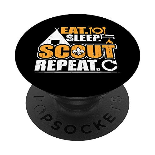 Eat Sleep Scout Repeat Cub Camping Scouting Boy Leader PopSockets Grip and Stand for Phones and Tablets