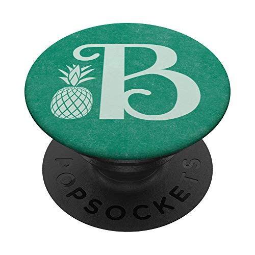 Letter B teal monogram phone stand pineapple initial B PopSockets Grip and Stand for Phones and Tablets