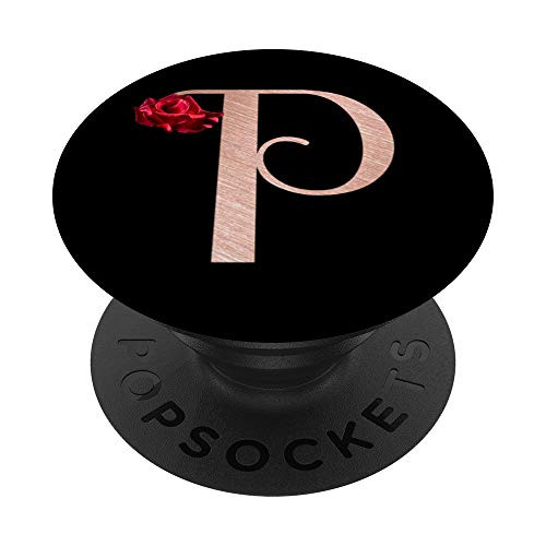 Letter P rose pink monogram phone stand initial P black PopSockets PopGrip Swappable Grip for Phones Tablets Letter P rose pink monogram phone stand initial P black PopSockets PopGrip Swappable Grip for Phones Tablets