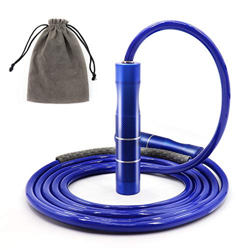 Vivitory Jump Rope Ball Bearings Tangle-Free Rapid Speed Cable Skipping Rope Adjustable Jumping Ropes for Men Women and Kids Blue Vivitory Jump Rope Ball Bearings Tangle-Free Rapid Speed Cable Skipping Rope Adjustable Jumping Ropes for Men Women and Kids Blue
