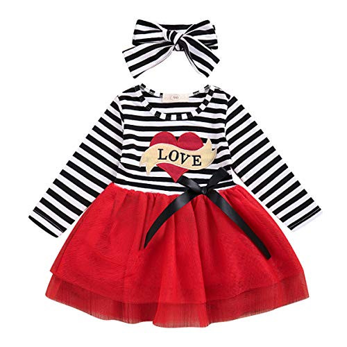 1-6T Valentines Day Dress Outfits for Toddler Baby Girl Love Striped Long Sleeve Dress Tutu Tulle Skirts Princess Party Dress Love 5-6 Years 1-6T Valentines Day Dress Outfits for Toddler Baby Girl Love Striped Long Sleeve Dress Tutu Tulle Skirts Princess Party Dress Love 5-6 Years