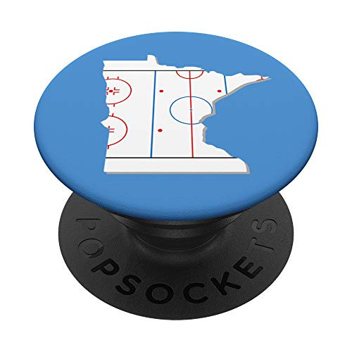 Classic Minnesota Hockey Rink MN State Map Outline PopSockets PopGrip Swappable Grip for Phones   Tablets