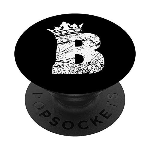 Monogram PopSocket-Initial Letter B And King Queen Crown PopSockets PopGrip Swappable Grip for Phones   Tablets