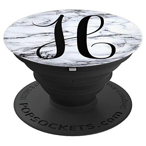 H Marble Popsocket - Marble Pop Socket - Letter H - Initial PopSockets Grip and Stand for Phones and Tablets