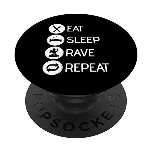 Eat Sleep Rave Repeat Men Woman Kids Rave Clothing PopSockets PopGrip Swappable Grip for Phones   Tablets