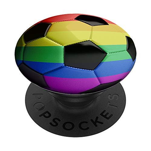 Pride Flag Football Soccer Ball PopSockets Grip and Stand for Phones and Tablets