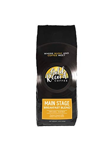 Main Stage Breakfast Blend - Gold Record Coffee  Tea - 100 Arabica Ground Coffee - Premium Medium Roast - 12 Ounce