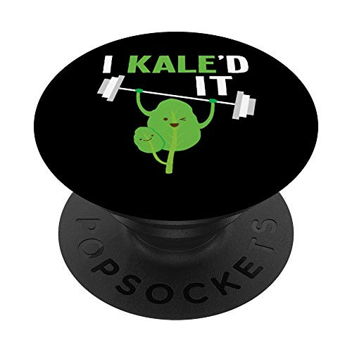 I Kaled It Funny Weightlifting Kale Gym Work Out Pun PopSockets Grip and Stand for Phones and Tablets