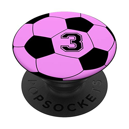Girls Soccer Jersey Number 3 Soccer Player Coach Gift PopSockets Grip and Stand for Phones and Tablets Girls Soccer Jersey Number 3 Soccer Player Coach Gift PopSockets Grip and Stand for Phones and Tablets
