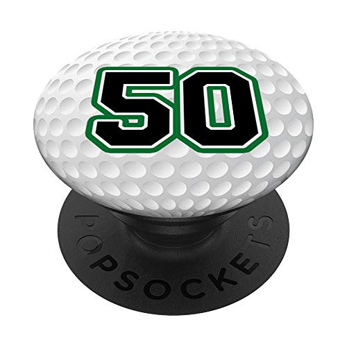 Golf Ball Number 50 Golfer 50th Birthday Gift Zx PopSockets Grip and Stand for Phones and Tablets