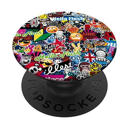Sticker Bomb Graffiti Emoticon PopSockets PopGrip Swappable Grip for Phones   Tablets