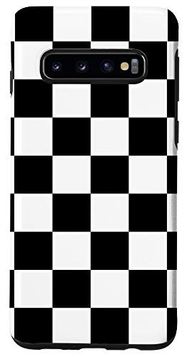 Galaxy S10 Black White Checkerboard Cool Gingham Checkered Lover Gift Case