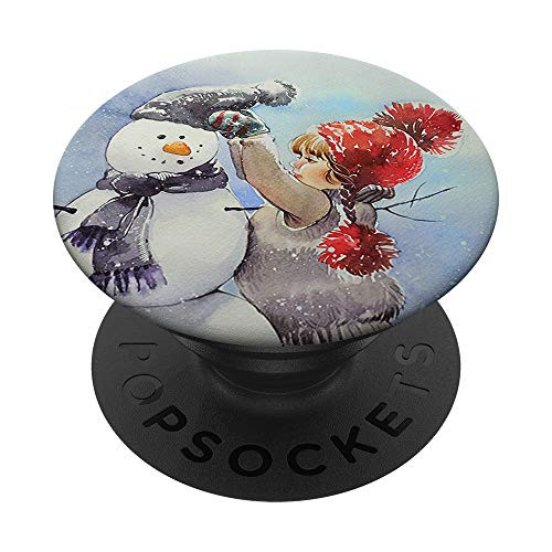 Girl and Snowman Cute Funny Christmas Winter Holiday Festive PopSockets Grip and Stand for Phones and Tablets Girl and Snowman Cute Funny Christmas Winter Holiday Festive PopSockets Grip and Stand for Phones and Tablets