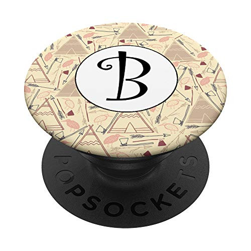 Feather Arrows - Letter B Monogram Initial Alphabet PopSockets Grip and Stand for Phones and Tablets
