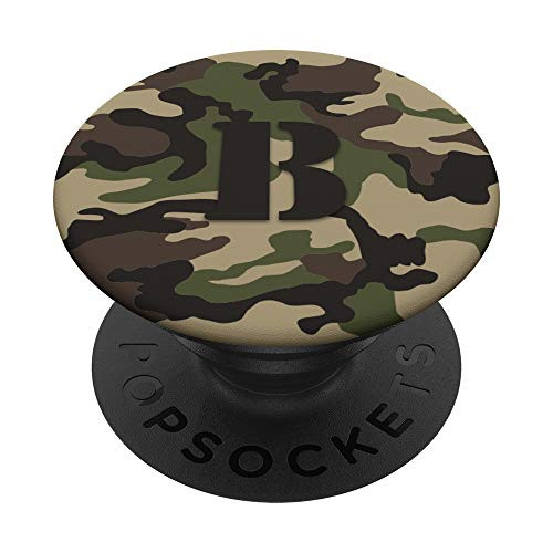 Green Brown Camouflage Monogram Camo Initial Letter B PopSockets PopGrip Swappable Grip for Phones Tablets Green Brown Camouflage Monogram Camo Initial Letter B PopSockets PopGrip Swappable Grip for Phones Tablets
