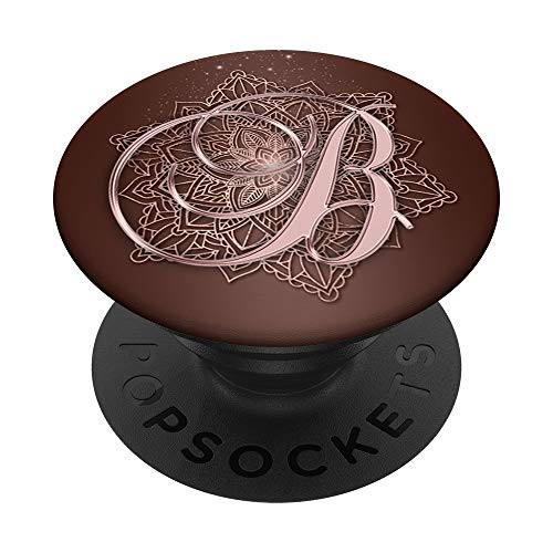 Letter B Golden Rose_ Initial B Pink Mandala Design PopSockets Grip and Stand for Phones and Tablets Letter B Golden Rose_ Initial B Pink Mandala Design PopSockets Grip and Stand for Phones and Tablets