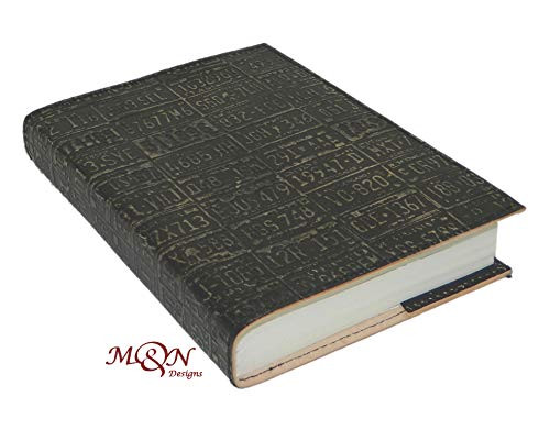 M N Number Plate Motifs Embossed Handmade Leather Journal Black Color Pocket Style Notebook Blank Pages 7x5