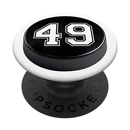 Hockey Player Jersey Number 49 PopSockets Grip and Stand for Phones and Tablets