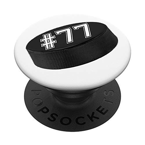 Hockey Player Jersey Number 77 PopSockets Grip and Stand for Phones and Tablets