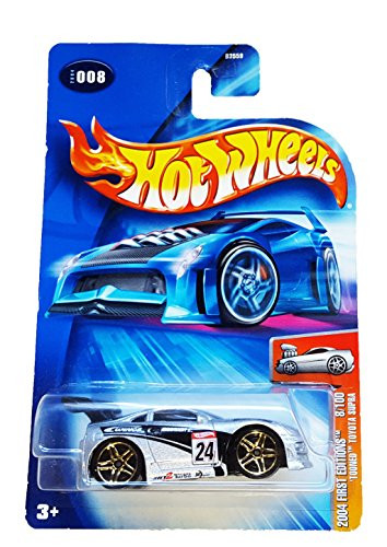 Hot Wheels 2004 First Editions Silver   Black Tooned Toyota Supra 164 Scale Collectible Die Cast Car Model 008