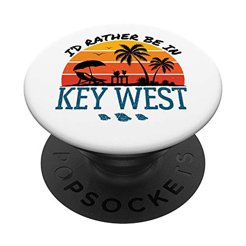 Id Rather Be In Key West Retro Florida Keys Souvenir PopSockets PopGrip Swappable Grip for Phones   Tablets