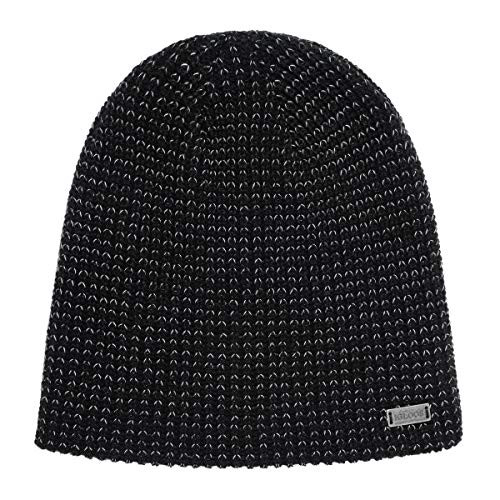 Igloos Mens Reflective Waffle Beanie Black One Size  Outdoor Hat for Cold Weather