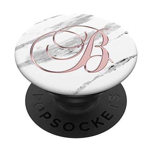 Initial B Grip Golden Rose White And Grey Marbled Design PopSockets Grip and Stand for Phones and Tablets Initial B Grip Golden Rose White And Grey Marbled Design PopSockets Grip and Stand for Phones and Tablets