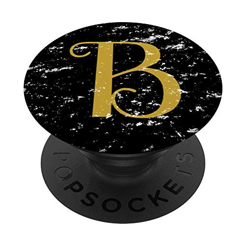 B Initial Monogram Letter B Gold - Black Marble PopSockets Grip and Stand for Phones and Tablets B Initial Monogram Letter B Gold - Black Marble PopSockets Grip and Stand for Phones and Tablets