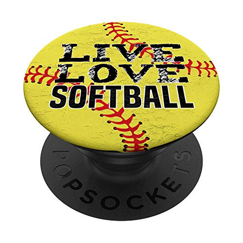 Live Love Softball Quote Yellow Sports Ball Catcher Pitcher PopSockets PopGrip Swappable Grip for Phones Tablets Live Love Softball Quote Yellow Sports Ball Catcher Pitcher PopSockets PopGrip Swappable Grip for Phones Tablets