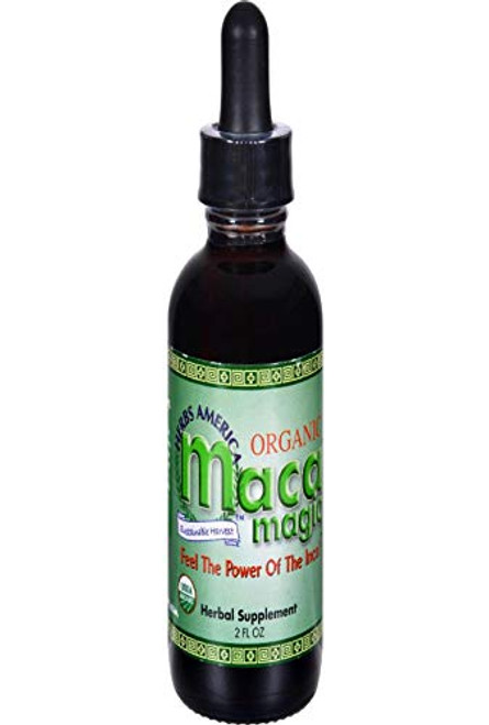 Maca Magic 100 Organic Liquid Extract 2oz Peruvian Premium Grade Maca - Full Spectrum Blend of Black Maca Red Maca Purple Maca and Yellow Maca - Certified Organic - Certified Kosher - Raw Vegan