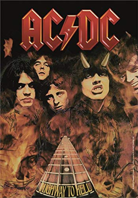 ACDC Highway to Hell  Flames Poster Flag