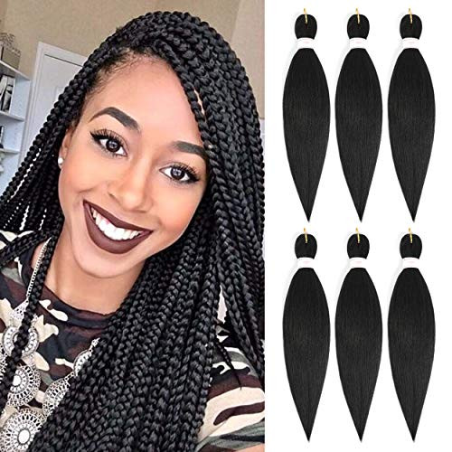 BeautyGrace 6 Packs 22 inch Pre-stretched Braiding Hair Professional Perm Yaki Synthetic Hair Braids-Hot Water Setting