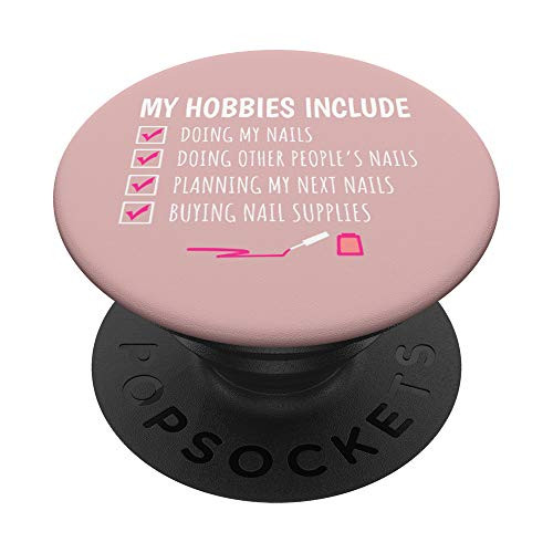 Pink Nail Technician Funny Saying Nail Tech Artist Gift PopSockets PopGrip Swappable Grip for Phones   Tablets