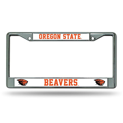 NCAA Rico Industries Standard Chrome License Plate Frame Oregon State Beavers NCAA Rico Industries Standard Chrome License Plate Frame Oregon State Beavers